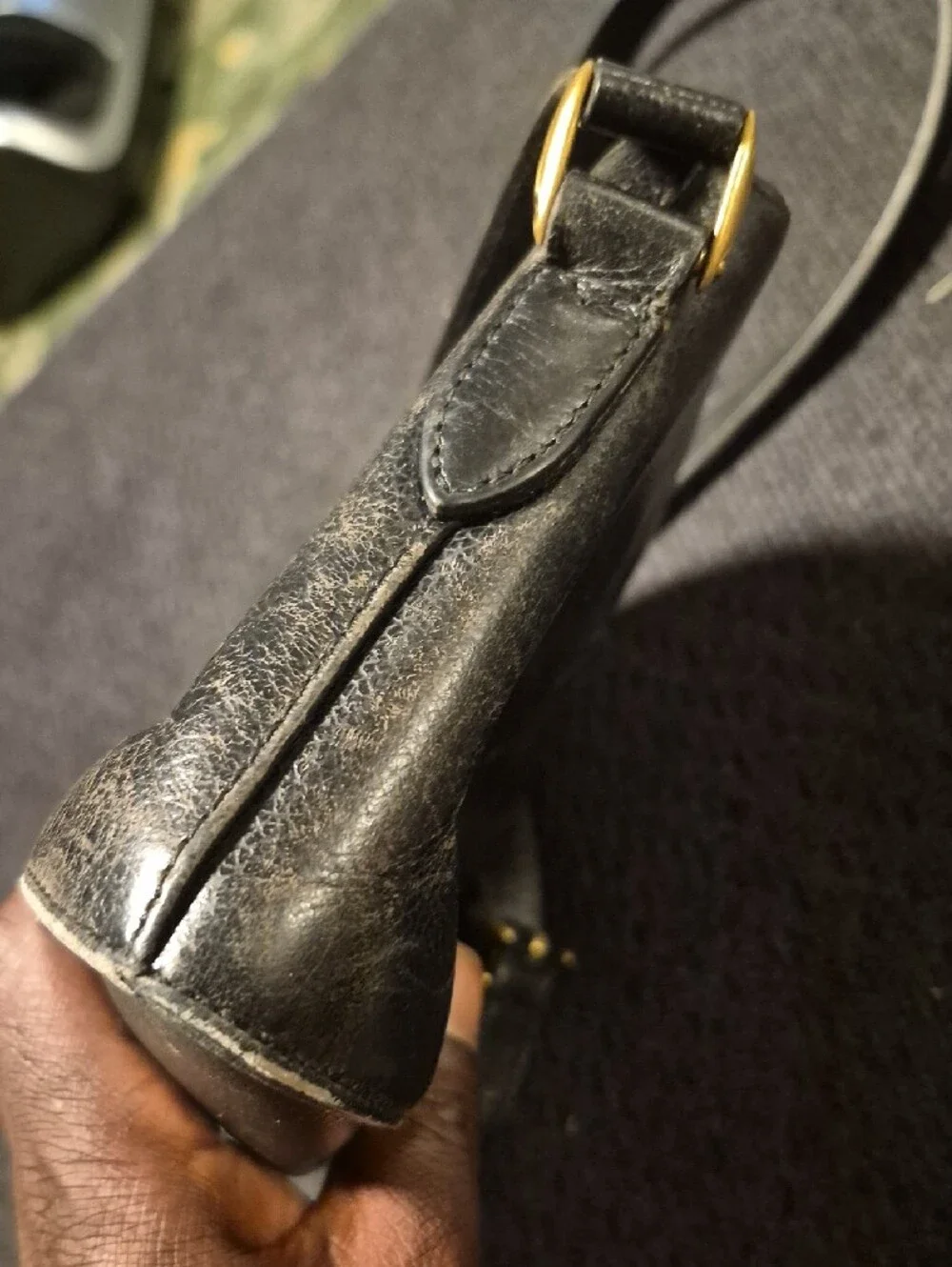Coach Black Leather Mini Crossbody with Gold Hardware